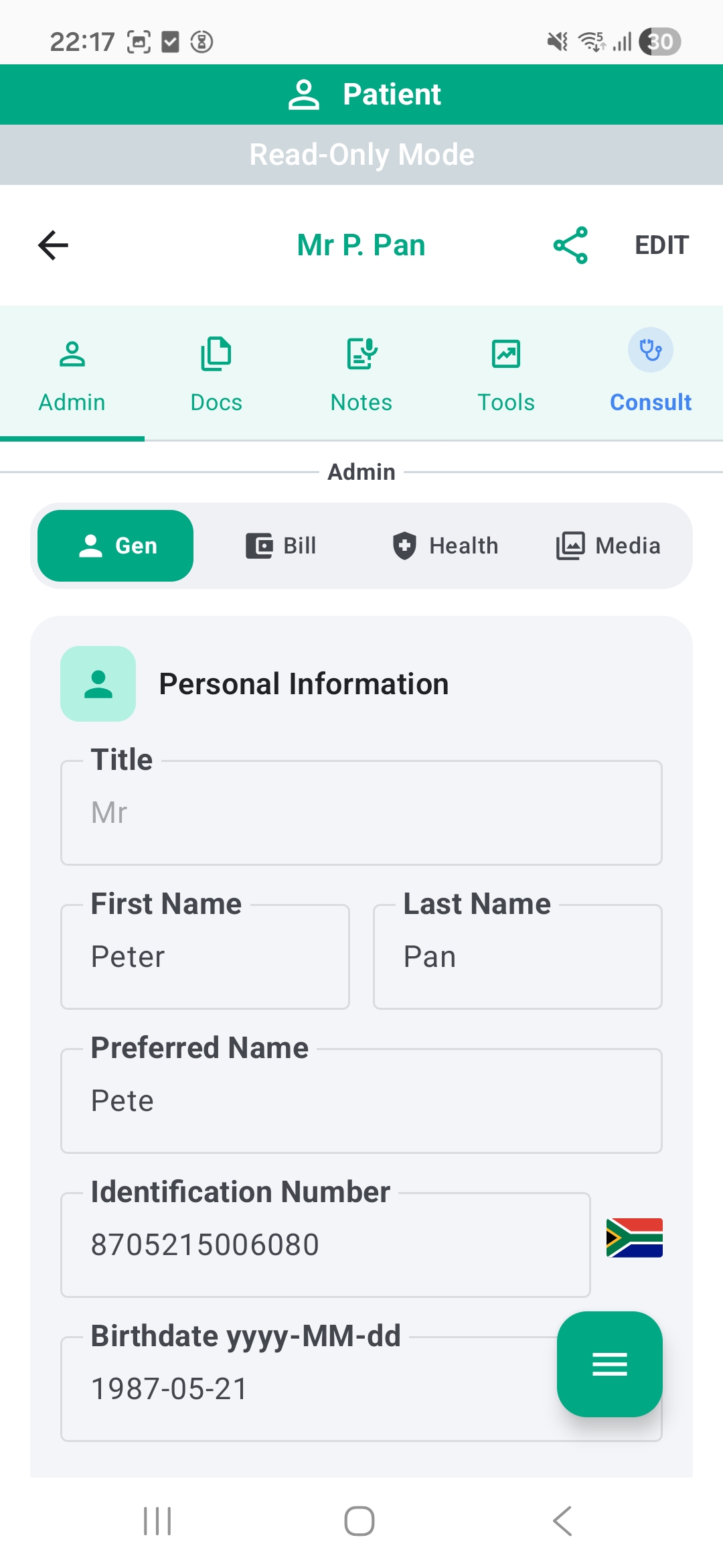 Patient Admin